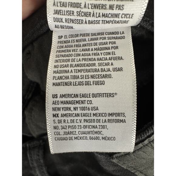 American Eagle Next Level Stretch Black Distressed Jeans Size 2 Short - Picture 12 of 13